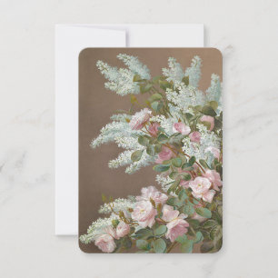 Floral Lilac and Roses Note Card with Envelope