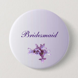 Floral Lilac Flowers Wedding Bridesmaid Pin