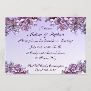 Floral Lilac Flowers Wedding Brunch Invitation