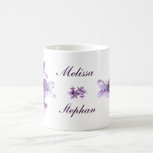 Floral Lilac Flowers Wedding Coffee Mug