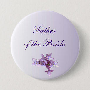 Floral Lilac Flowers Wedding Father of Bride Pin