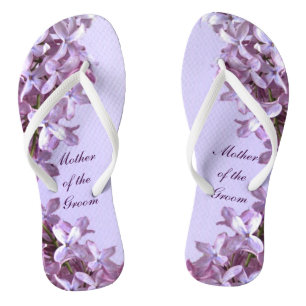 Floral Lilac Flowers Wedding Mother of the Groom Thongs