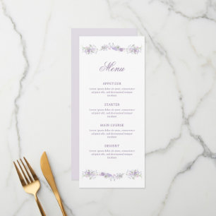 Floral Lilac Lavender Classic Menu