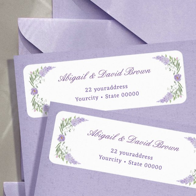 Floral Lilac Lavender Frame Return Address Label (Creator Uploaded)