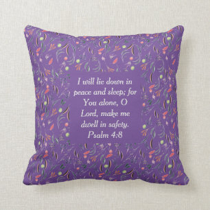 FLORAL Lilac Peace Sleep Safety Christian Cushion