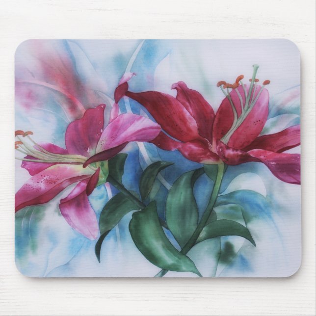 Floral Lily Artistic Mousepad (Front)