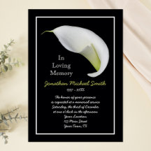 Floral Lily Funeral Memorial Service Invitation