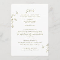 Floral Line Art Butterflies Wedding Details