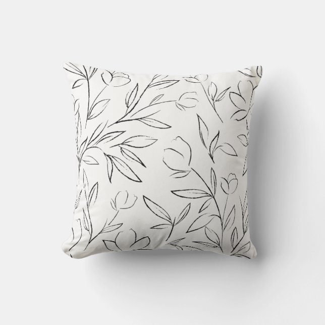Floral Line Art Cushion (Front)