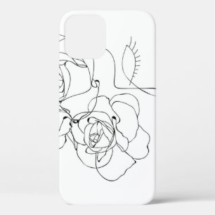 Floral Line Art: Minimal Woman. iPhone 12 Case