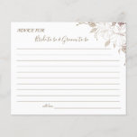 Floral Lines Wedding Advice Card Shower<br><div class="desc">Add your information and for further customisation,  click the link "click to customise further".
~ Check collection for matching games,  invitation,  signs,  and more ~</div>