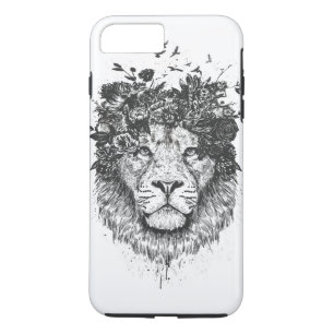 Floral lion (blackandwhite) iPhone 8 plus/7 plus case
