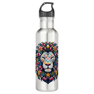 Floral Lion Silhouette 710 Ml Water Bottle