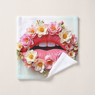 Floral Lips Artistry Bath Towel Set
