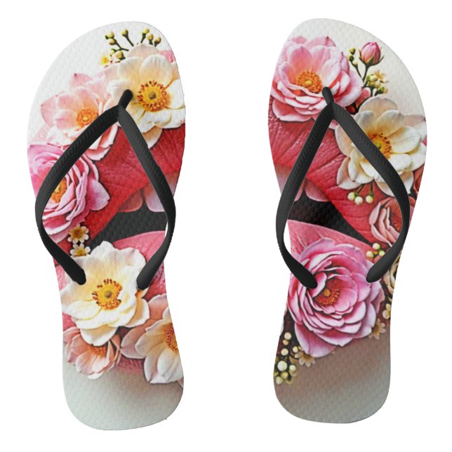 Floral Lips Artistry Thongs (Footbed)