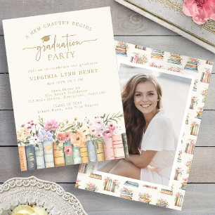 Floral Literary Graduation Invitation