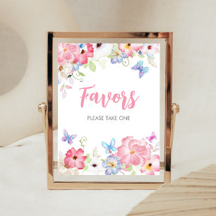 Floral Little Butterfly Baby Shower Favours Sign