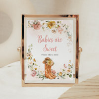 Floral Little Cowgirl Baby Shower Babies are Sweet