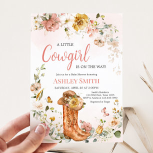 Floral Little Cowgirl Baby Shower  Invitation