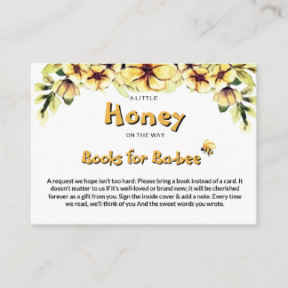 Floral  Little Honey Bee Honeycomb Books for Baby Enclosure Card