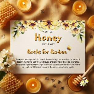 Floral Little Honey Bee Honeycomb Books for Baby Enclosure Card