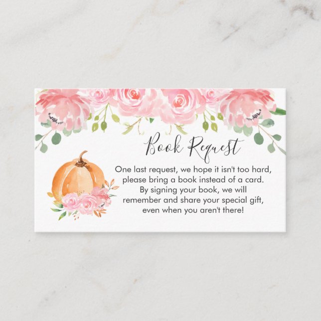  Floral Little Pumpkin Book Request Enclosure Card (Front)