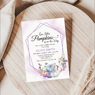 Floral Little Pumpkin Fall Baby Shower Invitation