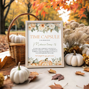 Floral Little Pumpkin Time Capsule Sign