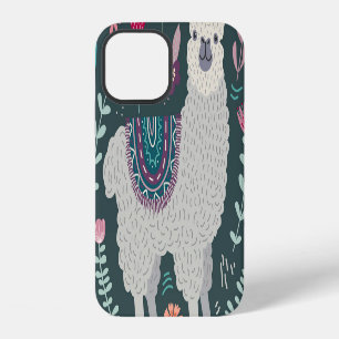 Floral Llama: Vintage Hand-Drawn Doodles iPhone 12 Case