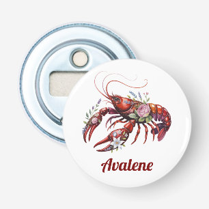 Floral Lobster Crawfish Art  Bottle Opener