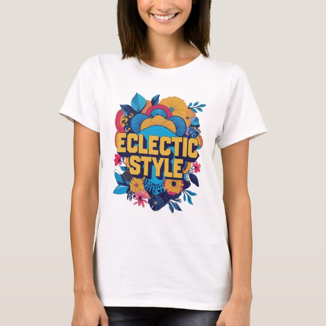 Floral Logo Eclectic Style T-Shirt (Front)