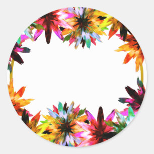 Floral Lotus Flower Watercolor Bridal Shower Classic Round Sticker