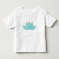 Floral Lotus Seafoam Blue & Faux Gold