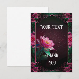 "Floral Lotus Wedding Suite Starry Night Romance Thank You Card