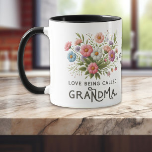 Floral Love Being Called Grandma Mug