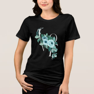 Floral LOVE Black T-Shirt | Romantic Flower tee