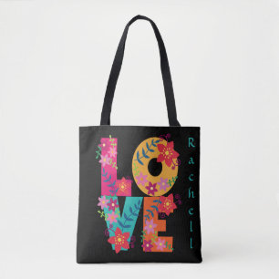 Floral LOVE Blossom Personalised Tote Bag