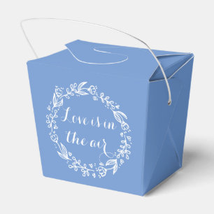 Floral Love Blue Cornflower Flower Wreath Wedding Favour Box