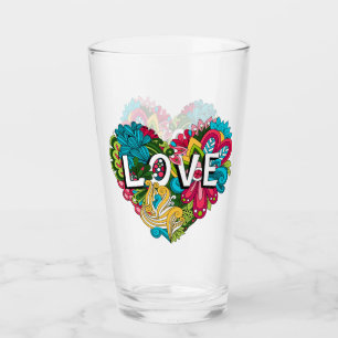 Floral Love Heart Glass