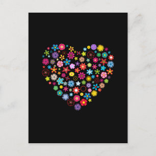 Floral Love Heart Postcard