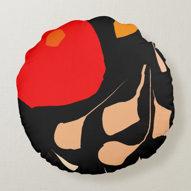 Floral love illustration Round Pillow (Back)