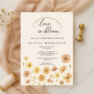 Floral Love In Bloom Boho Bridal Shower Invitation