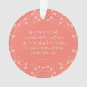 Floral Love Letter Quote Persuasion Jane Austen Ornament