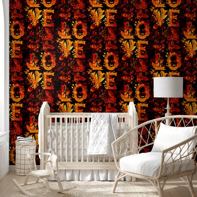 Floral Love Lettering - Seamless Pattern 3 Wallpaper (Kids)