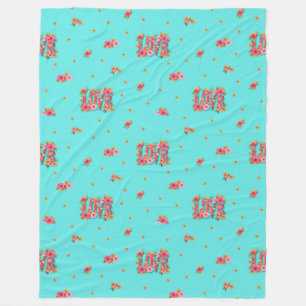 Floral Love Lettering - Seamless Pattern 5 Fleece Blanket