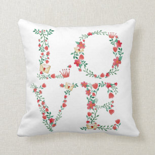 Floral LOVE Letters Valentine's Cushion