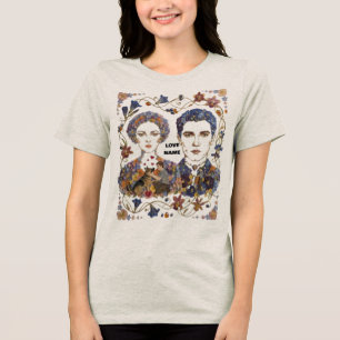 Floral Love & Nature Couple Design Boho Wildflow Tri-Blend Shirt