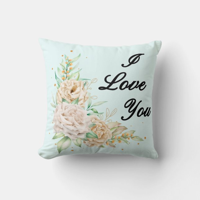 Floral Love Note Pillow (Front)