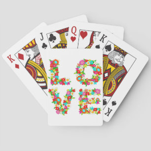 floral love playing cards