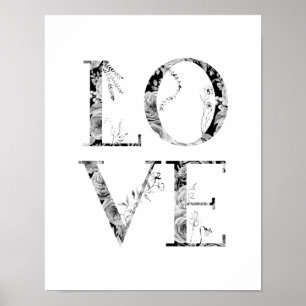 Floral love poster